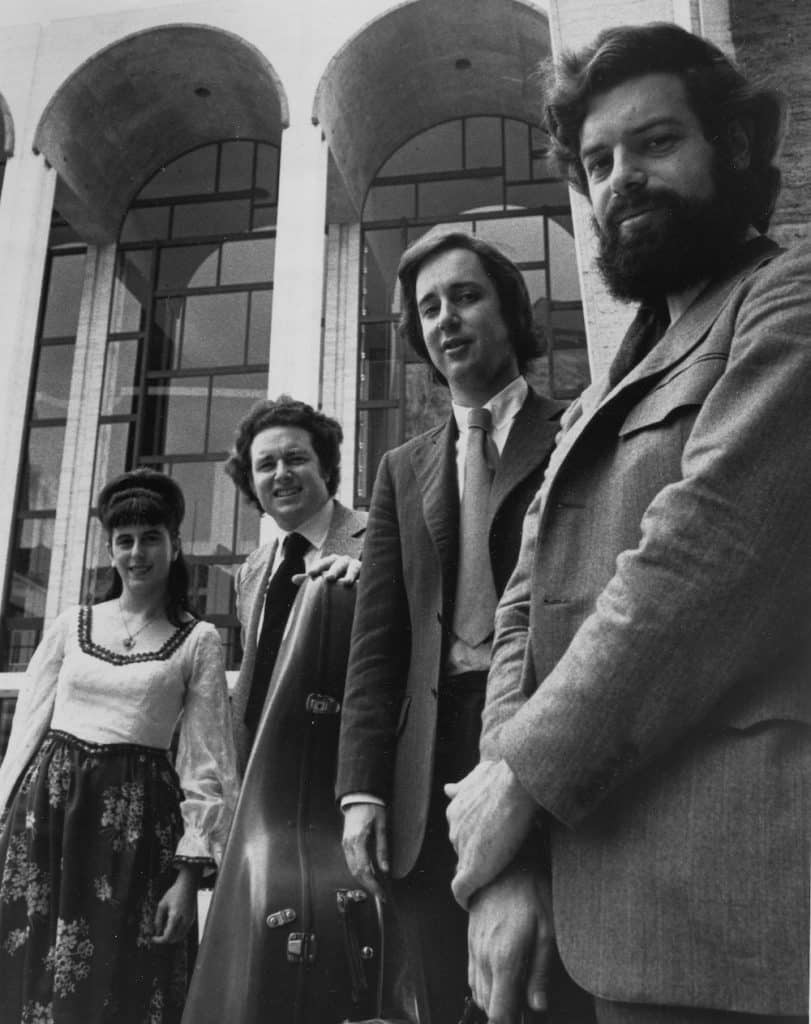 The Cleveland Quartet at the Cleveland Institute of Music in 1969. Left to right: violist Martha Strongin Katz, cellist Paul Katz, and violinists Donald Weilerstein and Peter Salaff.
